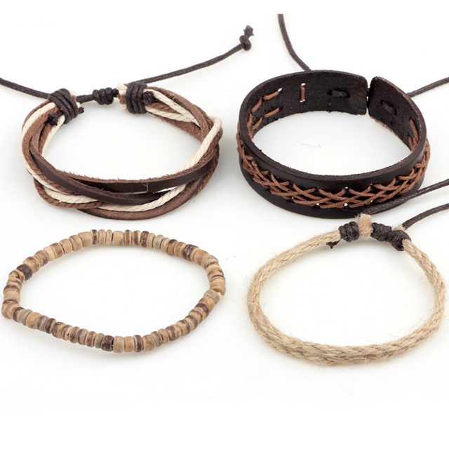 Set of Handmade Leather Bracelet for Men