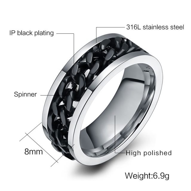 Men’s Stainless Steel Chain Ring