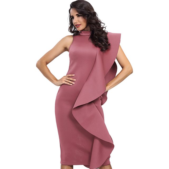 Women’s Sleeveless Ruffled Midi Dress