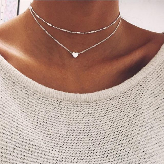 Women’s Heart Shaped Pendant Necklace