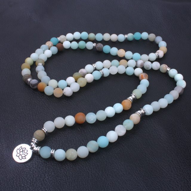 Matte Frosted Amazonite Beads Women`s Bracelet