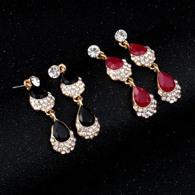 Gold Color Crystal Rhinestone Jewelry Set for Women