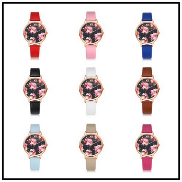 Elegant Floral Dial Women’s Wristwatches