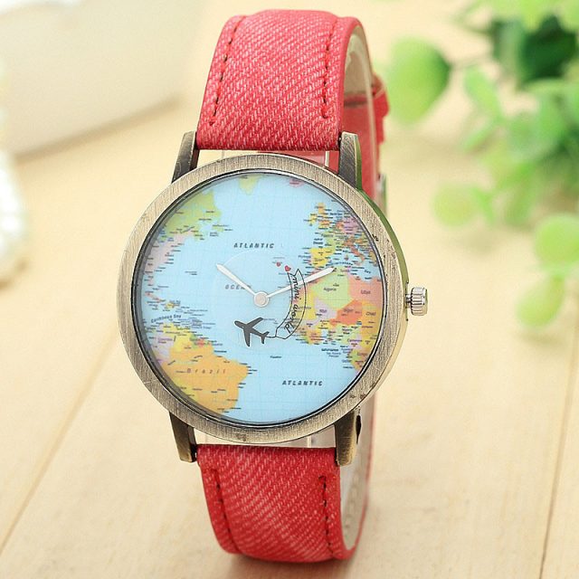 Women’s Casual Watch with World Map