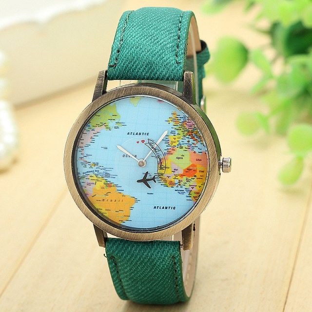 Women’s Casual Watch with World Map