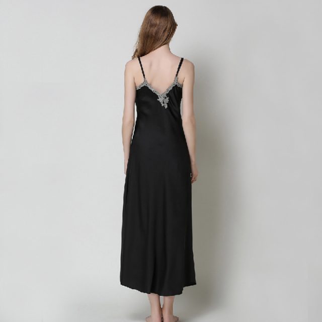 Women’s Long Lace Silk Nightgown