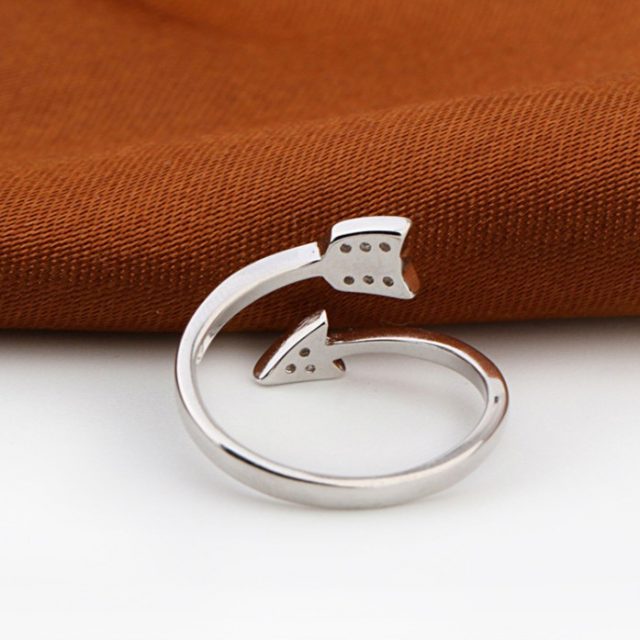 Silver Plated Arrow Crystal Ring for Women