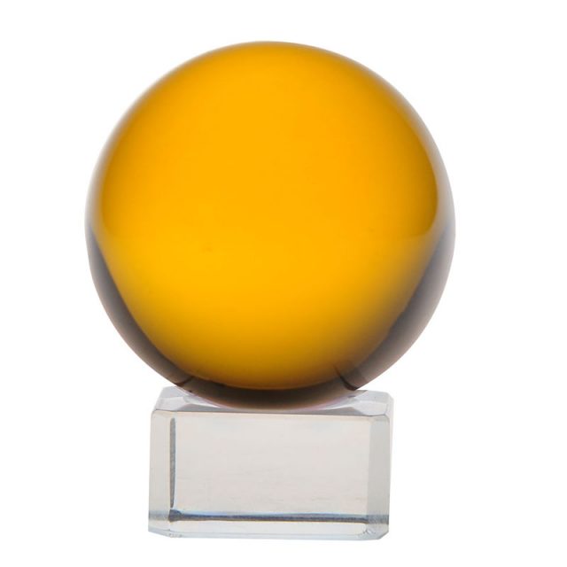 Amber Color Glass Crystal Ball